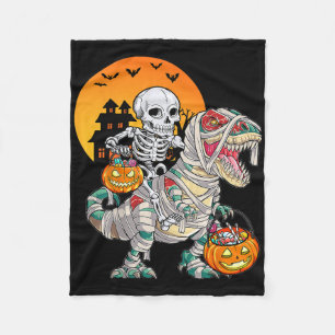 Halloween Dinosaur T Rex Skeleton Scary Boys Kids Fleece Blanket