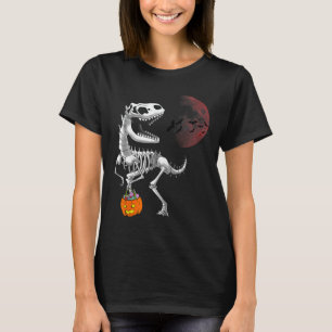 Halloween Dinosaur T Rex Skeleton Scary Boys Kids  T-Shirt