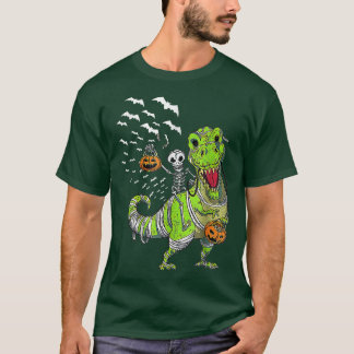 Halloween Dinosaur T Rex Skeleton Scary BoysTeens T-Shirt