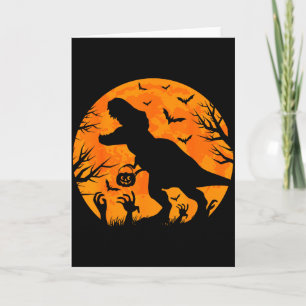 Halloween Dinosaur T Rex With Pumpkin Dinosaur Hal Card
