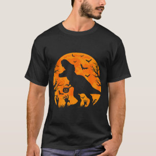 Halloween Dinosaur T Rex With Pumpkin Dinosaur Hal T-Shirt