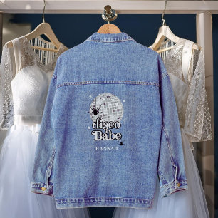 Halloween Disco Ball Groovy Disco Babe Bridesmaid Denim Jacket
