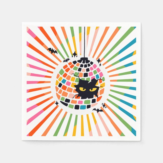 Halloween Disco Ball Paper Napkin (Front)