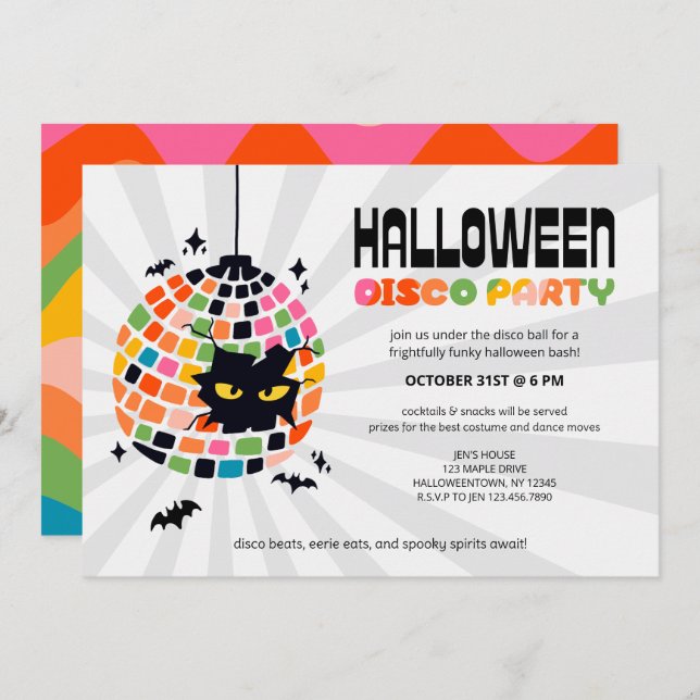 Halloween Disco Ball Party Invitation (Front/Back)
