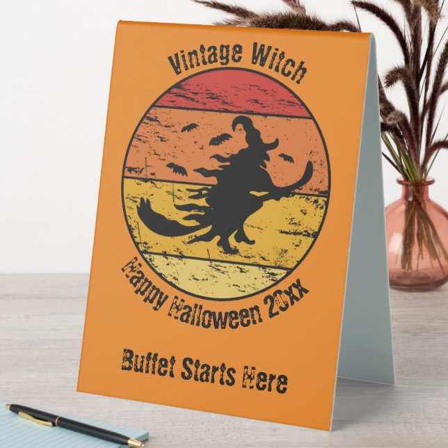 Halloween Distressed Vintage Witch 2 Retro Sunset (In SItu (Table))