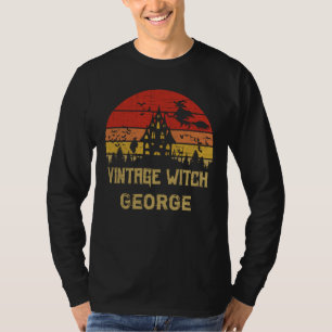 Halloween Distressed Vintage Witch Retro Sunset T-Shirt