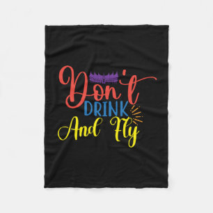 Halloween Do Not Drink And Fly Birthday Fleece Blanket
