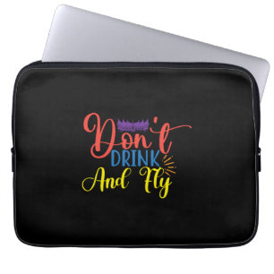 Halloween Do Not Drink And Fly Birthday Laptop Sleeve