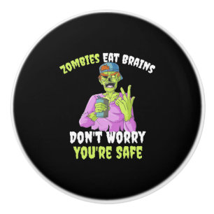 Halloween Do Not Worry You Are Safe Ceramic Knob