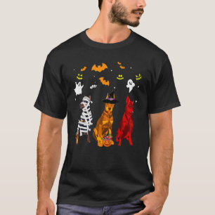 Halloween Doberman Pinscher Dogs Mummy Witch Demon T-Shirt