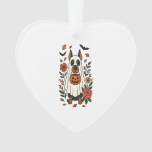 Halloween Doberman Pinscher Flowers Ornament