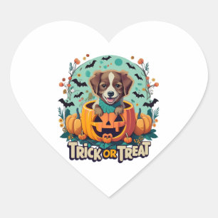 Halloween Dog  1 Heart Sticker