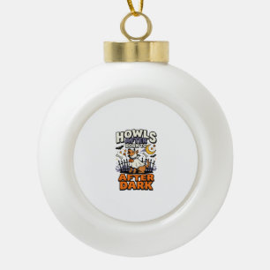 Halloween Dog Boo Crew (5) Ceramic Ball Christmas Ornament