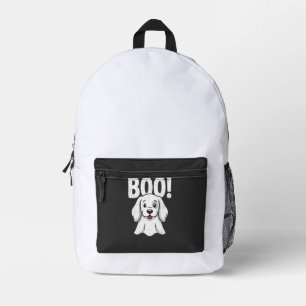 Halloween Dog Boo Cute Puppy Ghost Design Printed Backpack