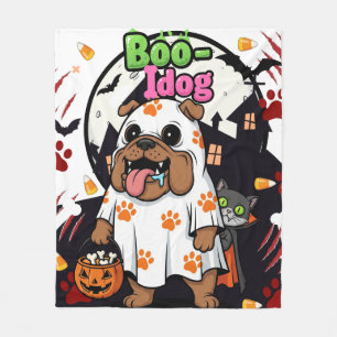 Halloween Dog "Boo Idog" Cute Dog Lover Ghost Fleece Blanket