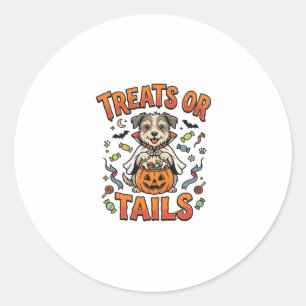 Halloween Dog Candy Mischief Classic Round Sticker