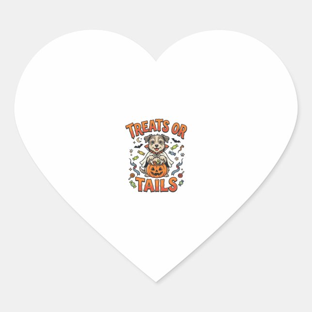 Halloween Dog Candy Mischief Heart Sticker (Front)