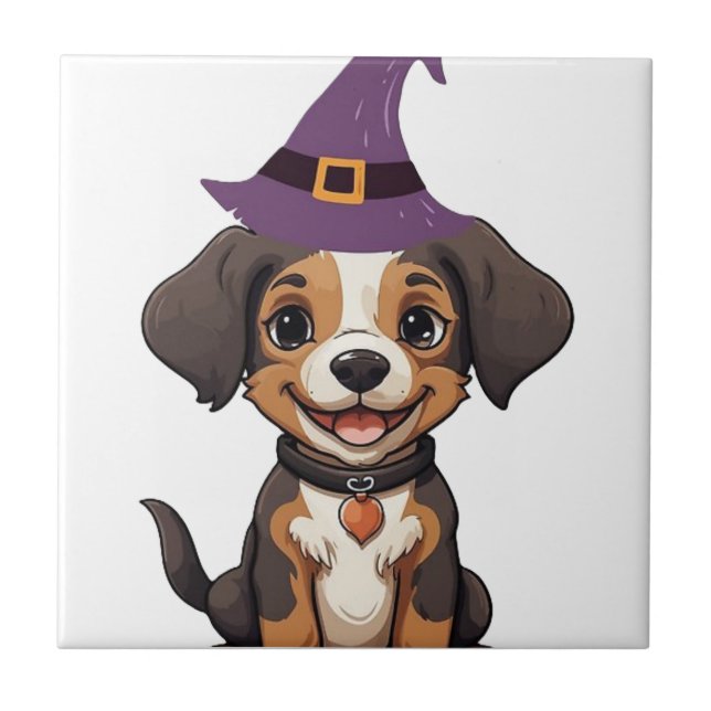 Halloween Dog Ceramic Tile (Front)