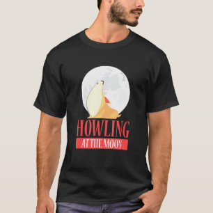 Halloween Dog Corgi Howling At The Moon T-Shirt