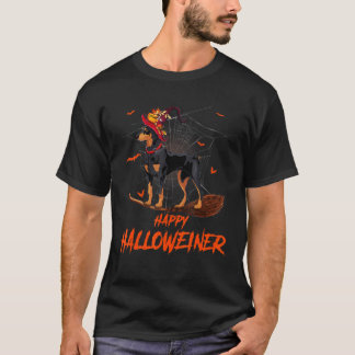 Halloween Dog Doberman Costume For Men Women Happy T-Shirt