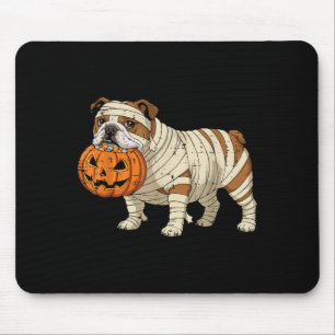 Halloween Dog English Bulldog Mummy Costume Men Mouse Pad