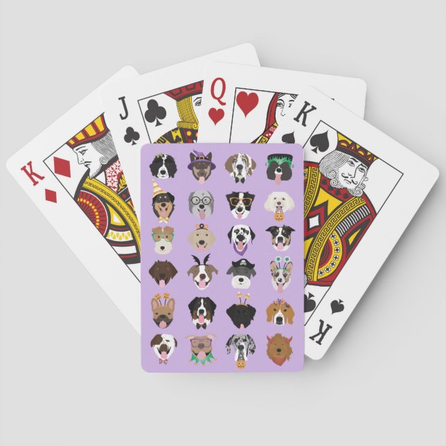 Halloween Dog Faces Playing Cards (Back)