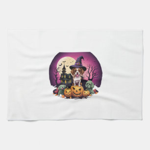Halloween Dog Fall Lovers Tea Towel