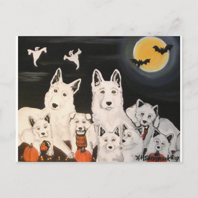Halloween Dog Family Postcard (Front)