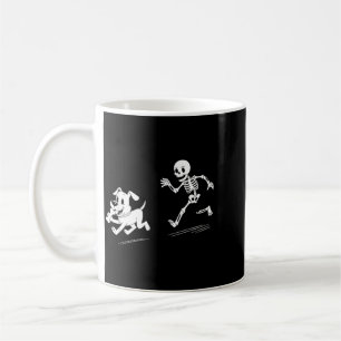 Halloween Dog Funny Skeleton Skeleton Chasing Dog Coffee Mug