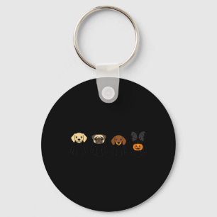 Halloween Dog Ghosts Pug Lab Dachshund Terrier Key Ring