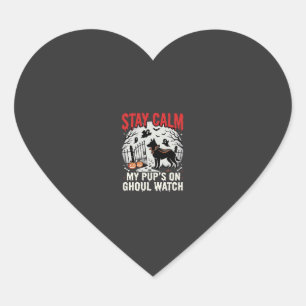 Halloween Dog Ghoul Watch Heart Sticker