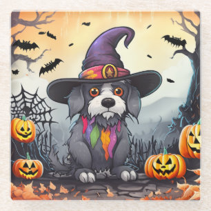 Halloween Dog Glass Coaster