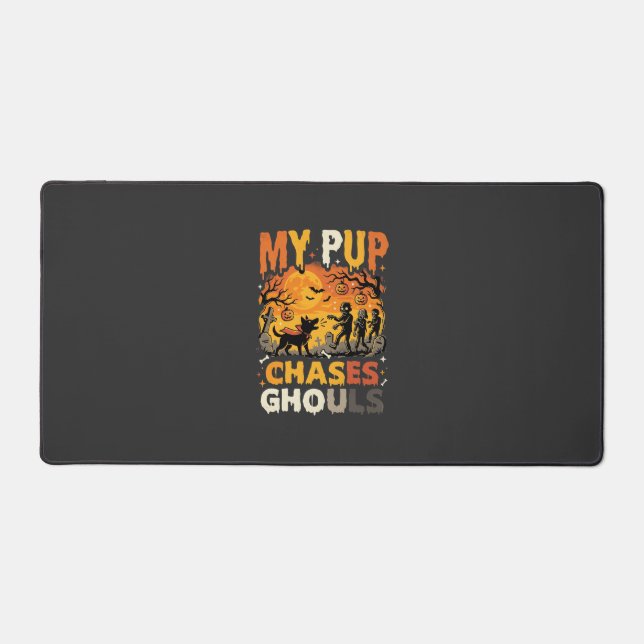 Halloween Dog Graveyard Patrol Desk Mat (Front)