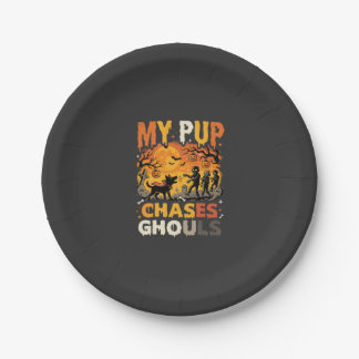 Halloween Dog Graveyard Patrol Paper Plate