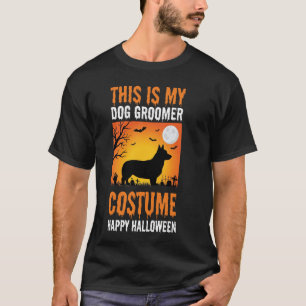Halloween Dog Groomer Costume Silhouette T-Shirt
