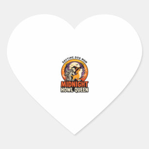 Halloween Dog Howl Queen Heart Sticker