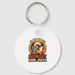 Halloween Dog Howl Queen Key Ring