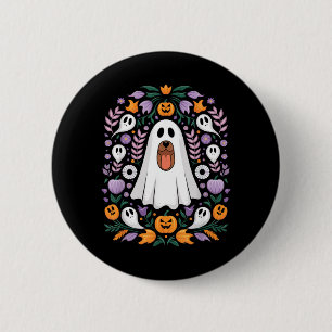 Halloween Dog In Ghost Costume Cute Funny 6 Cm Round Badge