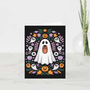 Halloween Dog In Ghost Costume Cute Funny Card
