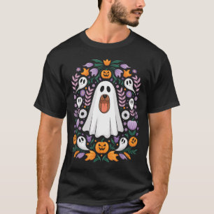 Halloween Dog In Ghost Costume Cute Funny T-Shirt