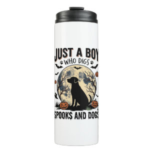 Halloween Dog Lover Vintage Engraving Boy Shirt De Thermal Tumbler