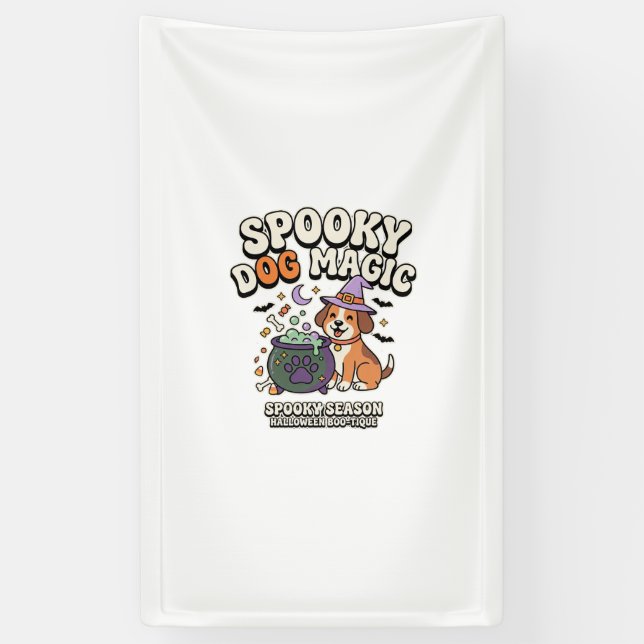 Halloween Dog Magic Vibes Banner (Vertical)