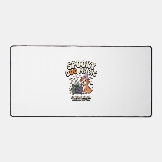 Halloween Dog Magic Vibes Desk Mat (Front)