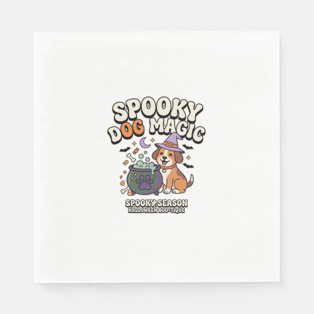 Halloween Dog Magic Vibes Napkin (Front)