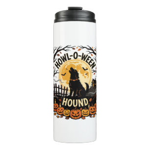 Halloween Dog Moon Howl (2) Thermal Tumbler