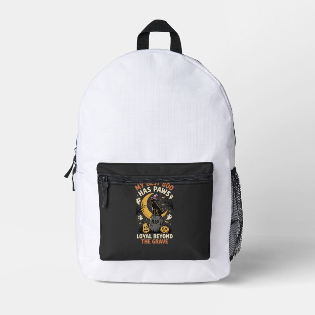 Halloween Dog Moonlit Mischief Printed Backpack (Front)