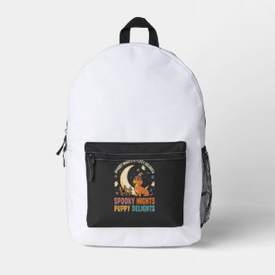Halloween Dog Mum Moonlight Mischief Printed Backpack