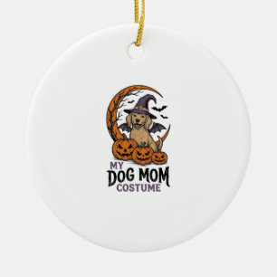 Halloween Dog Mum Shirt Witch Pup Costume Graphic_ Ceramic Ornament