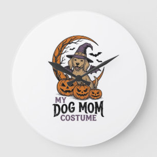 Halloween Dog Mum Shirt Witch Pup Costume Graphic_ Large Clock