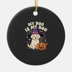 Halloween Dog My Dog Is My Boo Ceramic Ornament